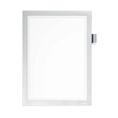 Imagen de Durable 498923 Info Frame Duraframe Nota magnética (A4, marco magnético abierto con portabolígrafos), 1 pieza, plata