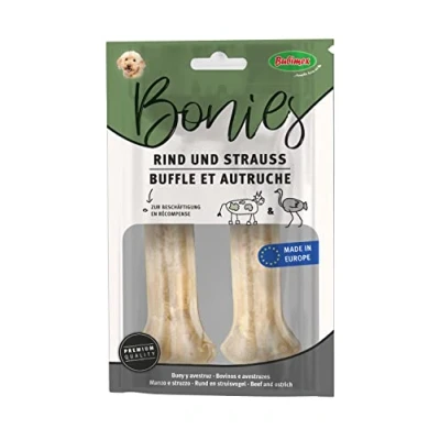 Imagen de Bubimex OS de mascar Fourrés a la Avestruz para Perro 12 cm 2 Piezas Lote