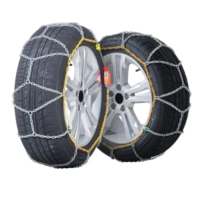 Imagen de VEVOR 2 Cadenas para Neumáticos de Nieve, Tracción Ruedas Emergencia Acero Aleación Manganeso, Automóviles, Camionetas, SUV y Camiones, 1695 x 370 9,6 mm, Plata