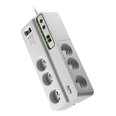 Imagen de APC PMH63VT FR 6salidas AC 230V 3m Blanco limitador de tensión Regleta (1836 J, 6 salidas AC, Tipo E (FR), 2300 W, 48000 A, 3 m)