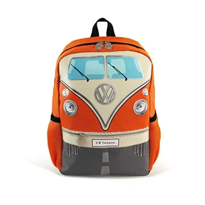 Imagen de BRISA VW Collection Mochila de senderismo infantil Volkswagen T1 Camper Bus (15L/Pequeña/Frente del Bus/Naranja)