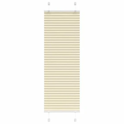 Imagen de vidaXL Estor Plisado Crema 40x150 cm Tela Ancho 39,4 Poliéster, para Ventana, Tipo acordeón Ventana