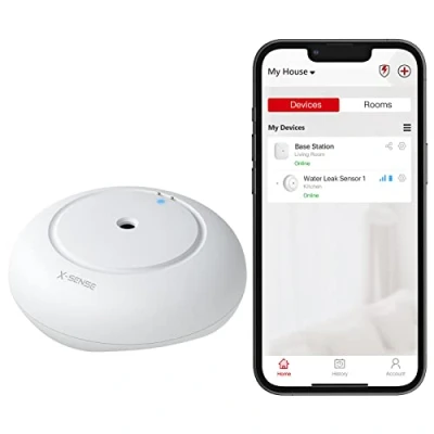 Imagen de X Sense Detector Inteligente de Fugas Agua, Sensor Agua Wi Fi Requiere estación Base SBS50, Accesorio para Kit SWS54, SWS51, 1 Paquete