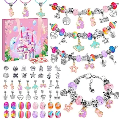 Imagen de WEVOL Kit para Hacer Pulseras Niñas, Regalo Niña 5 13 Años Abalorios Fabricación Joyas Niñas Manualidades Juguete Pascua 6 7 8 9 10 11 12