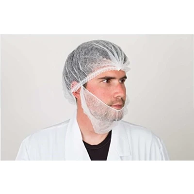 Imagen de Cubre barbas protección desechable médica para clínicas, laboratorios, fábricas y cocinas profesionales. Pack 100 Ud. Blanco. 10 gr
