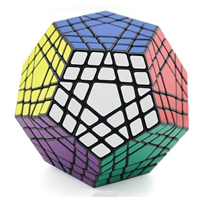 Imagen de FunnyGoo Shengshou 5x5 12 Superficie Gigaminx megaminx Cubo Mágico + Soporte de Pantalla un (Blanco)
