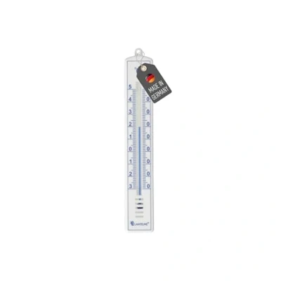 Imagen de Lantelme Termómetro analógico Fabricado en Alemania interior exterior de 17 cm Indicador temperatura preciso Blanco Azul Negro Beige o Madera Resistente a la intemperie para