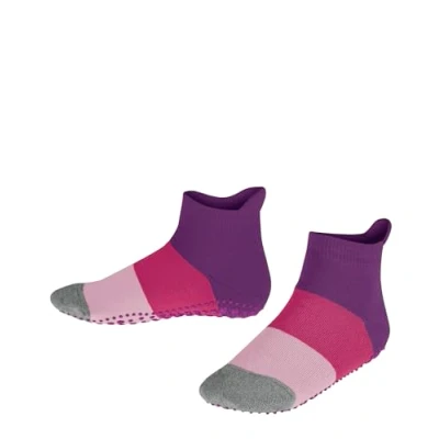 Imagen de FALKE Colour Block K HP algodón puños en la suela 1 par, Calcetines para casa Unisex niños, Azul (Deep Lilac 6963) nuevo ecológico, 27 30