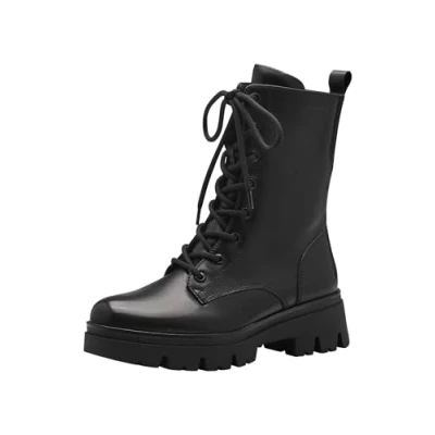 Imagen de Tamaris Comfort 8 85215 43 Botas Planas de Encaje, Moda Mujer, Black, 41 EU Ancho
