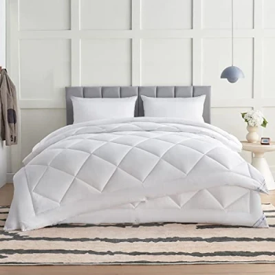 Imagen de WAVVE Edredón Relleno Nórdico Cama 180 4 Estaciones Bedding Reversible Doble 150+300 gr/m² de 240x260 cm Fibra Suave y Antiacaro, Caliente Cómodo Blanco