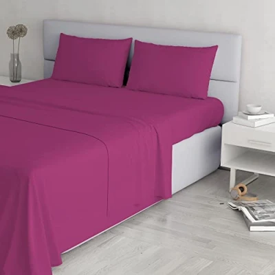 Imagen de Italian Bed Linen Juego de sàbanas “Elegant, Cl El Fuxia 2Pst, Fuchsia