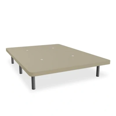 Imagen de amuéblate online Base Tapizada 3D con Estructura Extra Resistente y Barras Transversales de Refuerzo, Gran Estabilidad, 6 Patas metálicas roscadas 25cm, 135 x 190, Beige