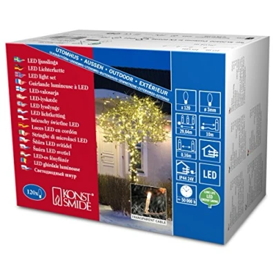 Imagen de Konstsmide 3612 500 Guirnalda de luces LED, plástico, color negro