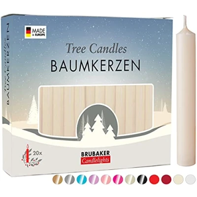 Imagen de Brubaker 100 Paquete de Cera para Velas Árbol Navidad Piramidales Champán