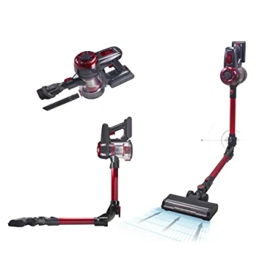 Imagen de BEPER P202ASP100 Cable Aspiradora Sin Bolsa Potente, 120 W, Tanque de 0,5 L Escoba Recargable, ABS, Rojo y Negro