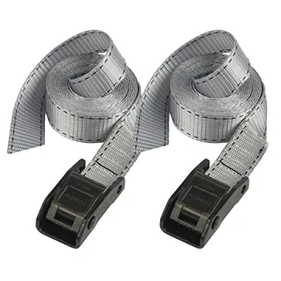 Imagen de Master Lock 3110EURDAT Cinchas de Amarre con Hebilla Reforzada, Correa, Envase 2, Gris, 2.50 m x 25 mm