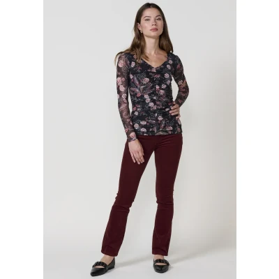Imagen de Koroshi LONG Sleeve Camiseta de manga larga Multicolor multicoloured, Mujer, Talla: 42, multi/coloured