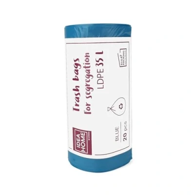 Imagen de D.RECT Bolsas de Basura Plástico para Reciclar, Azul, 35L, 20 Unidades