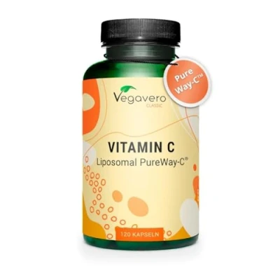 Imagen de Vitamina C Liposomal Pureway C™ 500 mg Dosis Óptima ALTA BIOADAPTABILIDAD 120 Cápsulas Vegano y Sin Aditivos Vegavero®