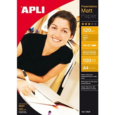 Imagen de Apli Paper 12626 Papel Presentaciones A4 Mate 120GR 100H