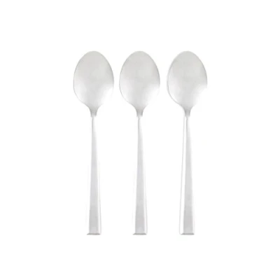Imagen de Gimel Chic Set de Cucharitas Café, Acero Inoxidable, Gris, 15x0.5x3 cm, 3 Unidades