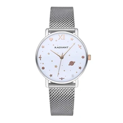 Imagen de Radiant Colección Milky Way Reloj analógico de Cuarzo. Pulsera para Mujer. Brazalete con Esfera Blanca y Oro Rosa Malla milanesa Acero Inoxidable. Tamaño 36mm. 3ATM.