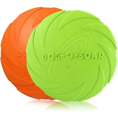 Imagen de PETCUTE Frisbees para Perros de 2 Piezas,Frisbee Juguete Perros,Frisbee Goma,Discos Perros,Se Utiliza Ejercitar Deportes al Aire Libre,para Lanzar, Entrenar,Jugar, Atrapar,ø20cm