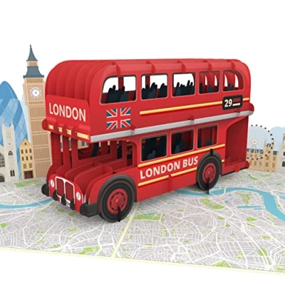 Imagen de MOKIO® Tarjeta Pop Up Londres de cumpleaños 3D para vacaciones en Inglaterra, emergente