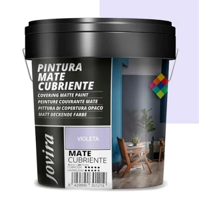 Imagen de JOVIRA PINTURAS Pintura Mate Cubriente 24 colores interior exterior con excelente poder cubriente. (4 Litros, Violeta)