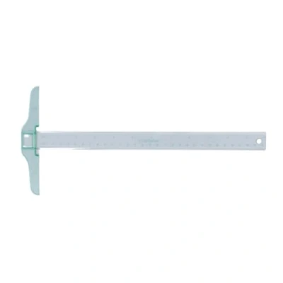 Imagen de Craftelier Regla con Forma de T 30 cm (12&quot;) Herramienta Básica para Proyectos Scrapbooking y Manualidades Medidas en Centímetros Pulgadas Fabricada Plástico Turquesa Transparente