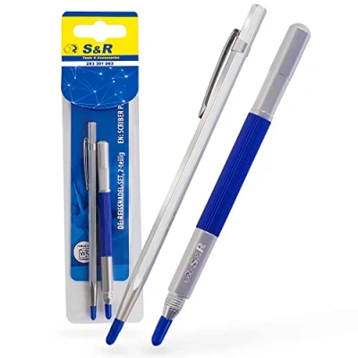 Imagen de S&amp;R Juego de Puntas Trazadoras 2 Scribers con Punta Carburo Tungsteno Lápices carpintero para marcar y grabar metal/acero inoxidable/madera/cerámica/y más