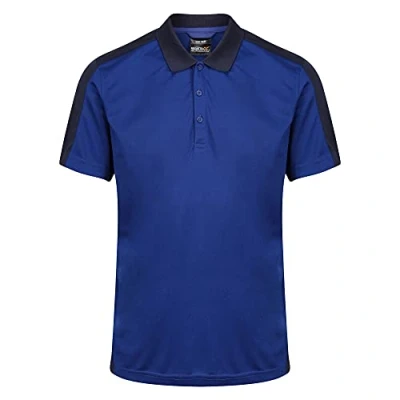 Imagen de Regatta Contrast Quick Wicking Button Neck Polo Shirt T Shirts/Polos/Vests, Hombre, New Royal/Navy, L