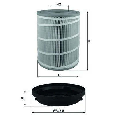 Imagen de MAHLE ORIGINAL LX 3480 KIT Filtro de aire 350,7 277,0 Cartucho filtrante MERCEDES BENZ: ATEGO 2, AXOR