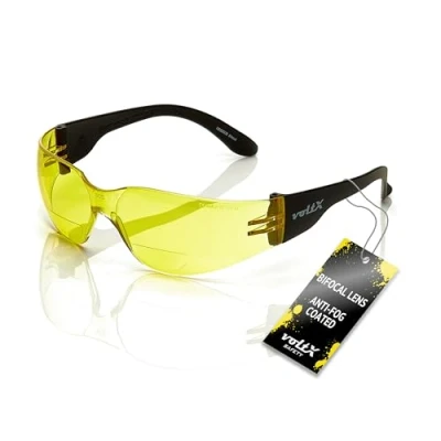Imagen de voltX ‘GRAFTER’ (AMARILLO dioptría +2.0) Lentes de lectura seguridad industrial bifocales, Certificado CE EN166F/Gafas Ciclismo Safety Reading Glasses + Lente UV400 con recubrimiento antivaho
