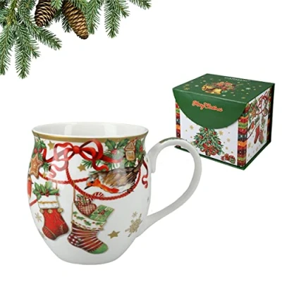 Imagen de Carmani taza grande de Navidad, fiesta festiva para té, café, chocolate caliente decorada con tema navideño 450 ml