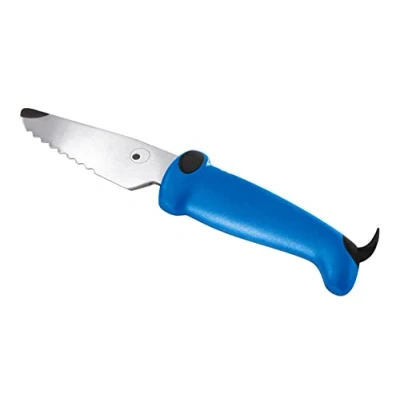 Imagen de KUHN RIKON cuchillo de cocina infantil para perro con dientes azules, niños a partir 3 años, acero inoxidable