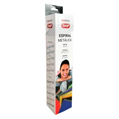 Imagen de DHP Espiral Metálica para encuadernar, paso 5:1, 8 mm, Blanco (Caja 25 unidades)