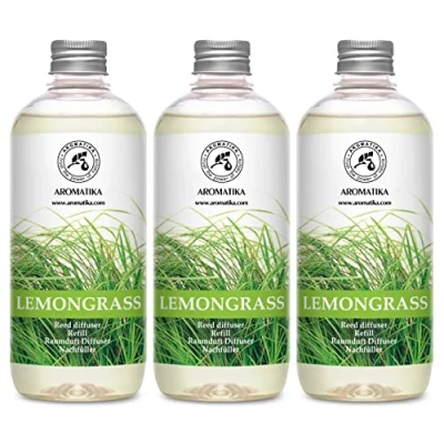 Imagen de Recambio Difusor Lemongrass 1500 ml Aceite 100% Puro y Natural Limoncillo 3x500ml Fragancias de Duraderas Mejor para Aromas Naturales Ambientador Ambiente Varillas