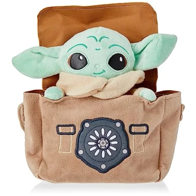 Imagen de Simba Toys Peluche Disney Grogu, Baby Yoda, de la Serie The Mandalorian Star Wars, Incluye Bolso para Transportarlo, 100% Original, Apto Niños y Niñas todas las Edades 25 cm