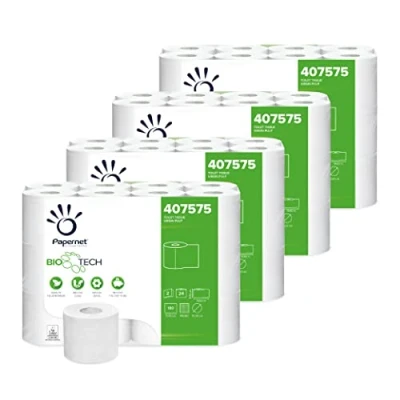 Imagen de Papernet 407575 Biotech Papel Higiénico, Celulosa Pura, 2 Capas, 24 Rollos, Blanco