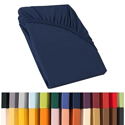 Imagen de CelinaTex Relax Sábanas Ajustables Cama Boxspring de Agua algodón Elastano 180x200 200x220 cm Azul Oscuro