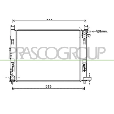Imagen de PRASCO DA226R002 Radiador, refrigeración del motor Aluminio 510mm 396mm 23mm Aletas unidas mecánicamente DACIA: SANDERO 2, Duster SUV