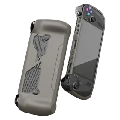 Imagen de Skull &amp; Co. GripCase Ally for ROG X: A Soft Protective Case with Textured Grips Full Protection and Stand, Shock Absorption Non Slip Anti Scratch Cover Design Coyote Gray