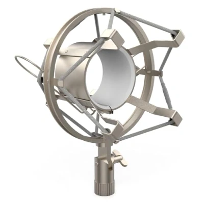 Imagen de Audibax Araña Silver Montura Antichoque para Micrófono Anti Vibración con Suspensión Micrófonos de Estudio Clip Soporte Montaje 46 a 48 mm Diámetro Color Plata