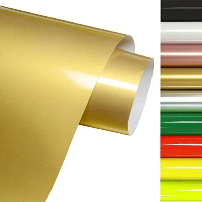 Imagen de FOSER Rollo de vinilo transferencia Calor 30,5 cm x 3 m, calor, para camisetas, tela (Dorado)