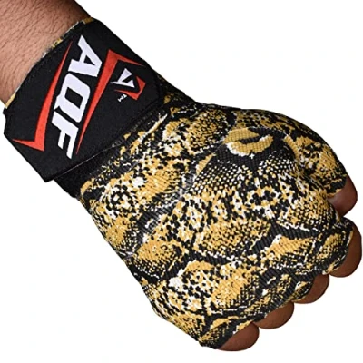 Imagen de AQF Vendas Boxeo con 4 Metros Eslora Elasticas para Deportes de Combate, Boxeo, MMA (Artes Marciales Mixtas) Y Cross Fitness (Piel Serpiente)