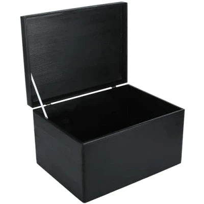 Imagen de Creative DECO XXL Negro Grande Caja Madera Decorativa Almacenaje 40 x 30 24 cm (+/ 1cm) con Tapa Cofre Decorar Regalo Decoupage Navidad Juguetes, Documentos, Objetos de Valor, Herramientas