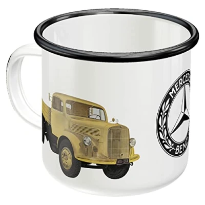 Imagen de Nostalgic Art taza esmaltada retro, 360 ml, Daimler Truck Models Idea de regalo para fans Truck, Official License Product (OLP), camping, diseño vintage