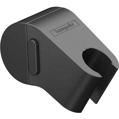 Imagen de hansgrohe WallStoris soporte de ducha, alcachofa, ajustable en altura con pulsador, accesorios baño sin taladro, negro mate, 27917670