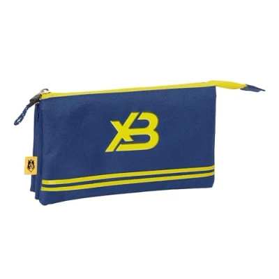 Imagen de Safta Kings League X Buyer Portatodo Triple, Estuche Infantil, Niño, Ideal para Niños en Edad Escolar, Cómodo y Versátil, Calidad Resistencia, 22x3x12 cm, Color Azul